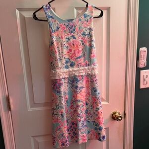 Lilly Pulitzer Floral Midi Dress - Blue and Pink